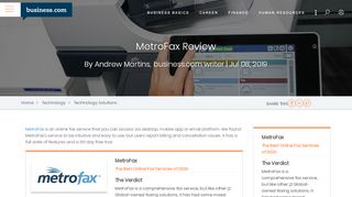 
                            13. MetroFax Review 2018 | Online Fax Service Reviews - Business.com