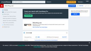 
                            3. Metroflog.com | Crunchbase