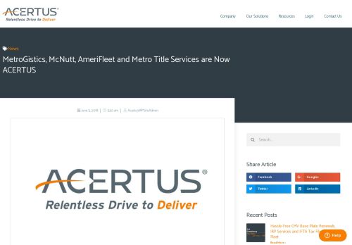 
                            9. MetroGistics, McNutt, AmeriFleet and Metro Title Services are now ...