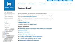 
                            9. Metropolitan Community College - Student Email