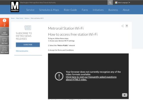 
                            9. Metrorail Station Wi-Fi | WMATA