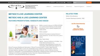 
                            3. MetSoc of CIM - Live Learning Center | Metallurgy & Materials