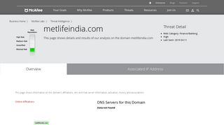 
                            2. metsso.metlifeindia.com - Domain - McAfee Labs Threat Center
