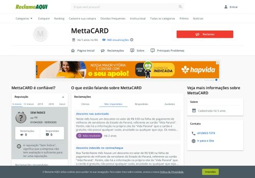 
                            8. MettaCARD - Reclame Aqui