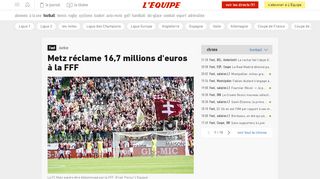 
                            11. Metz réclame 16,7 millions d'euros à la FFF - Foot - Justice  ...