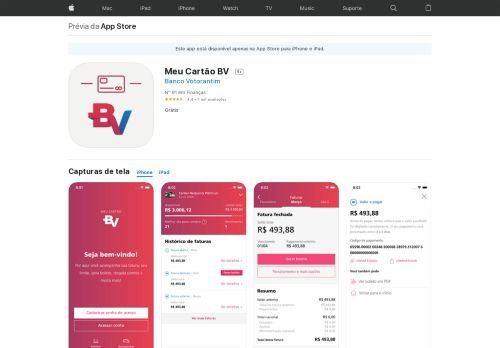 
                            9. Meu Cartão BV na App Store - iTunes - Apple