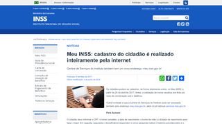 
                            11. Meu INSS: cadastro do cidadão é realizado inteiramente pela internet ...