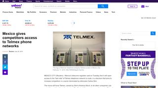
                            8. Mexico gives competitors access to Telmex phone ... - Yahoo Finance