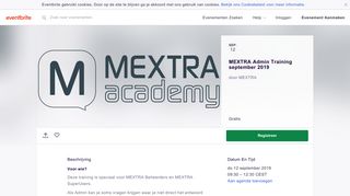 
                            9. MEXTRA Admin Training september 2019 Tickets, don, 12 sep. 2019 ...