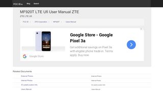 
                            9. MF920T LTE Ufi User Manual Users Manual ZTE Corporation - FCC ID