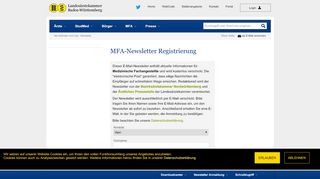 
                            9. MFA-Newsletter Registrierung - Landesärztekammer Baden ...