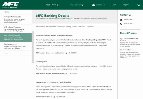 
                            5. MFC Banking Details