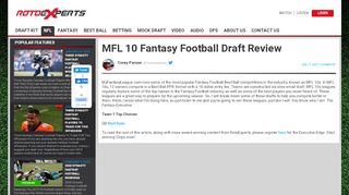 
                            7. MFL 10 Fantasy Football Draft Review - RotoExperts