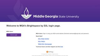 
                            5. MGA's Brightspace by D2L login page.