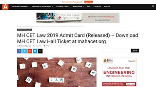 
                            5. MH CET Law 2019 Admit Card – Download here | AglaSem Admission