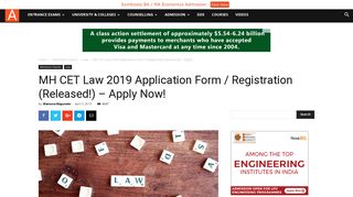 
                            6. MH CET Law 2019 Application Form / Registration (Released ...