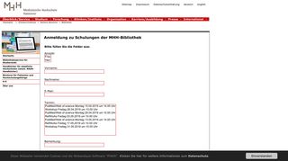 
                            5. MH-Hannover: Anmeldung zu Schulungen der MHH-Bibliothek