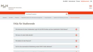 
                            3. MH-Hannover: FAQs für Studierenden