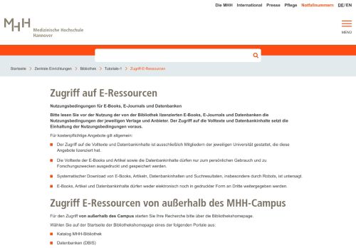 
                            4. MH-Hannover: Zugriff auf E-Ressourcen von außerhalb des MHH ...