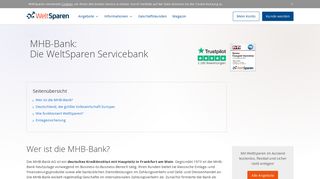 
                            1. MHB-Bank: Die WeltSparen Servicebank