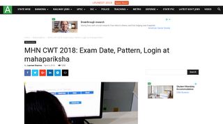 
                            10. MHN CWT 2018: Exam Date, Pattern, Login at mahapariksha ...