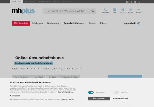 
                            9. mhplus Krankenkasse: Online-Kurse