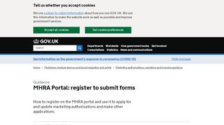 
                            4. MHRA Portal: register to submit forms - GOV.UK