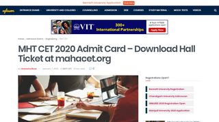 
                            8. MHT CET 2018 Admit Card / Hall Ticket download at ...