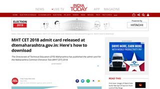 
                            9. MHT CET 2018 admit card released at dtemaharashtra.gov.in ...