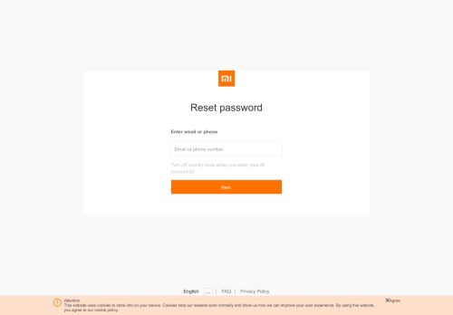 
                            5. Mi Account - Reset password