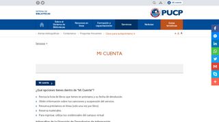 
                            1. Mi cuenta - Sistema de Bibliotecas - Bibliotecas PUCP