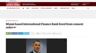 
                            12. Miami-based International Finance Bank freed from consent order ...