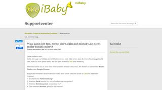 
                            10. miBaby | Was kann ich tun, wenn der Login auf miB...