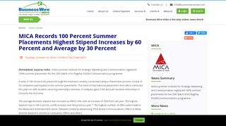 
                            7. MICA Records 100 Percent Summer Placements Highest Stipend ...