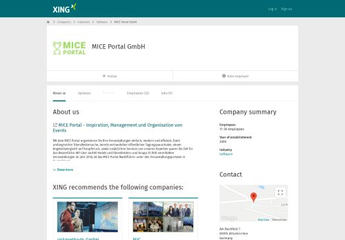 
                            9. MICE Portal GmbH als Arbeitgeber | XING Unternehmen