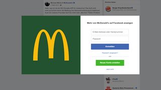 
                            3. Michael Micha - Hallo, was ist mit der MC Donalds APP für... | Facebook