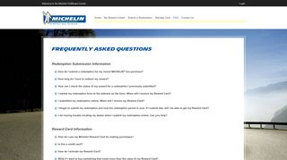 
                            13. Michelin Reward Center - Frequently Asked Questions