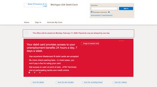 
                            9. Michigan UIA Debit Card - Home Page - Bank of America