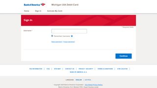 
                            11. Michigan UIA Debit Card - Sign In - Bank of America