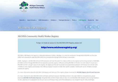 
                            12. MiCHWA » MiCHWA CHW Registry