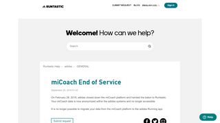 
                            1. miCoach End of Service – Runtastic Help