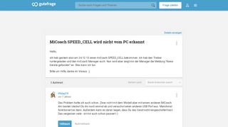 
                            5. MiCoach SPEED_CELL wird nicht vom PC erkannt (Sport) - Gutefrage