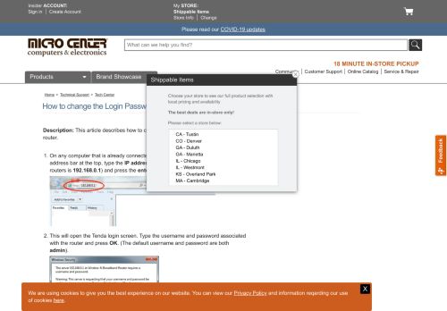 
                            6. Micro Center - How to change the Login Password on a Tenda Router
