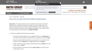 
                            12. Micro Center - How to set up a New ASUS RT-AC68U Wireless Router