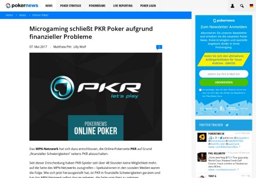 
                            1. Microgaming schließt PKR Poker aufgrund finanzieller Probleme ...