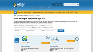 
                            10. MicroHosting vs. NextraOne 2019 - Compare web hosting companies