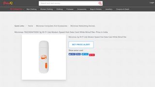 
                            7. Micromax 7622300470050 3g Wi Fi Usb Modem Speed Hub Data ...