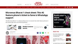 
                            8. Micromax Bharat 1 cheat sheet: This 4G feature phone's ticket to fame ...