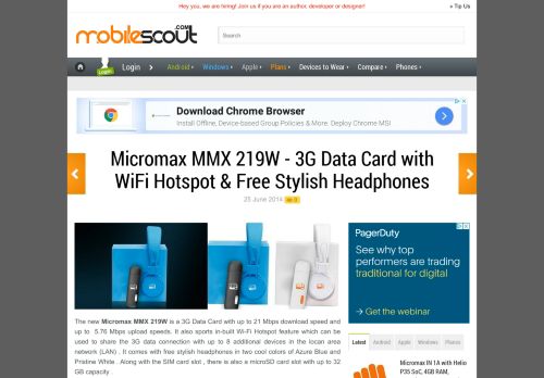 
                            5. Micromax MMX 219W - 3G Data Card with WiFi Hotspot & Free Stylish ...