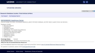 
                            11. MICROMEDEX Healthcare Series - Research Database Locator